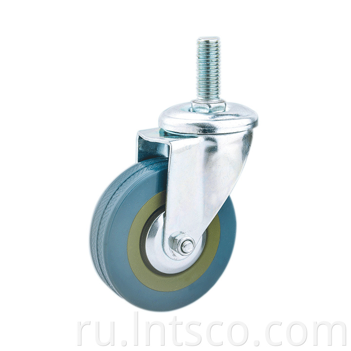 Threaded Stem Grey Rubber Swivel Casters Jpg